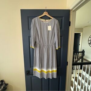 Elegant Yellow and Black Patterned Dress